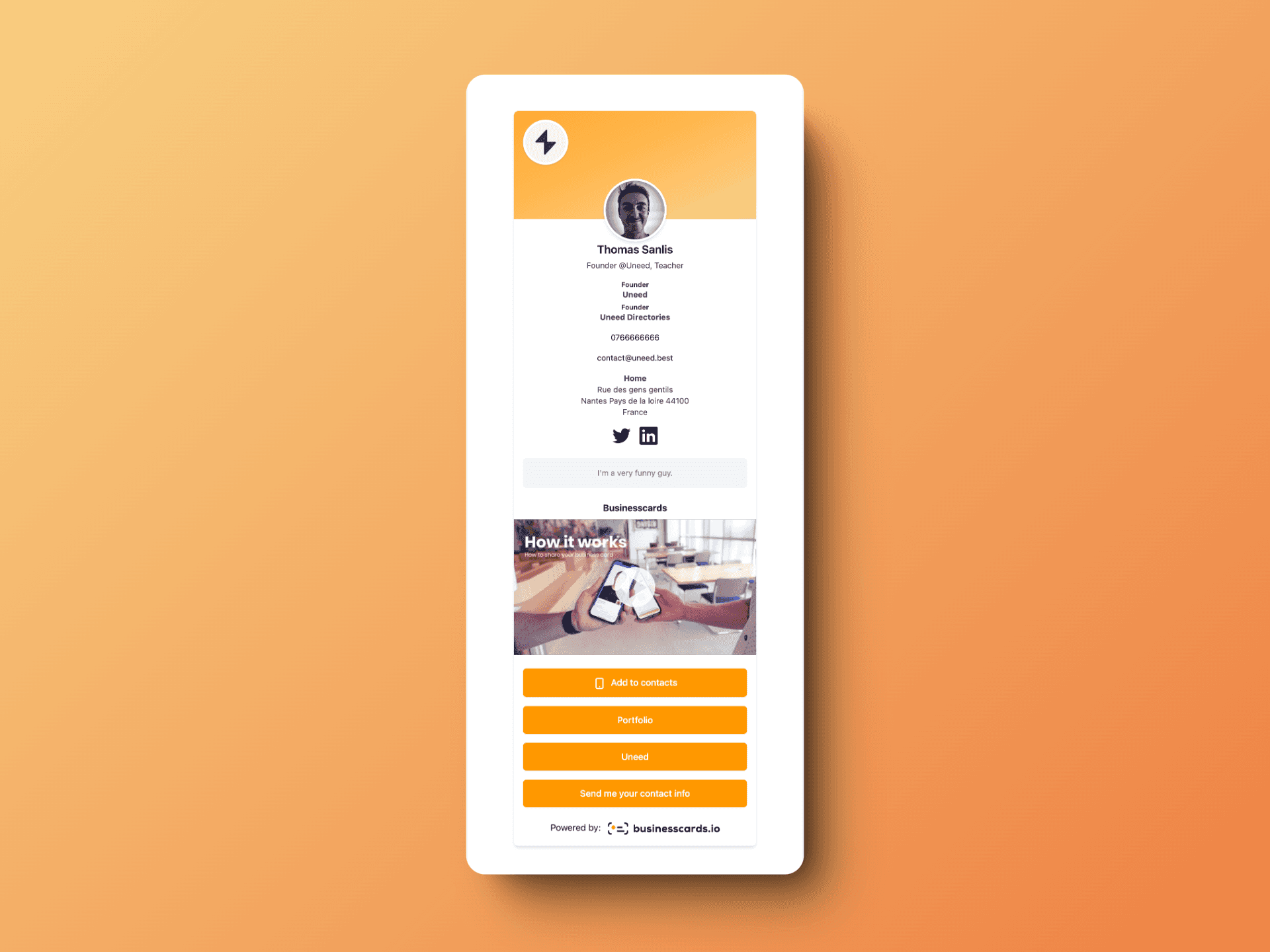 Businesscards.io - Customization options