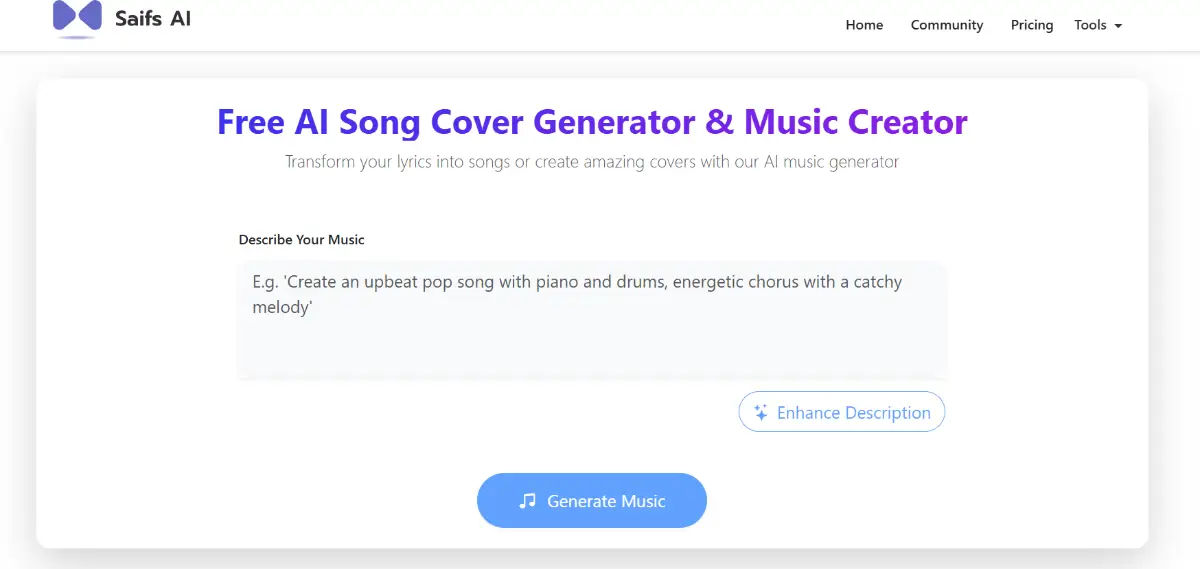 AI Music Generator: Saifs AI screenshot 2
