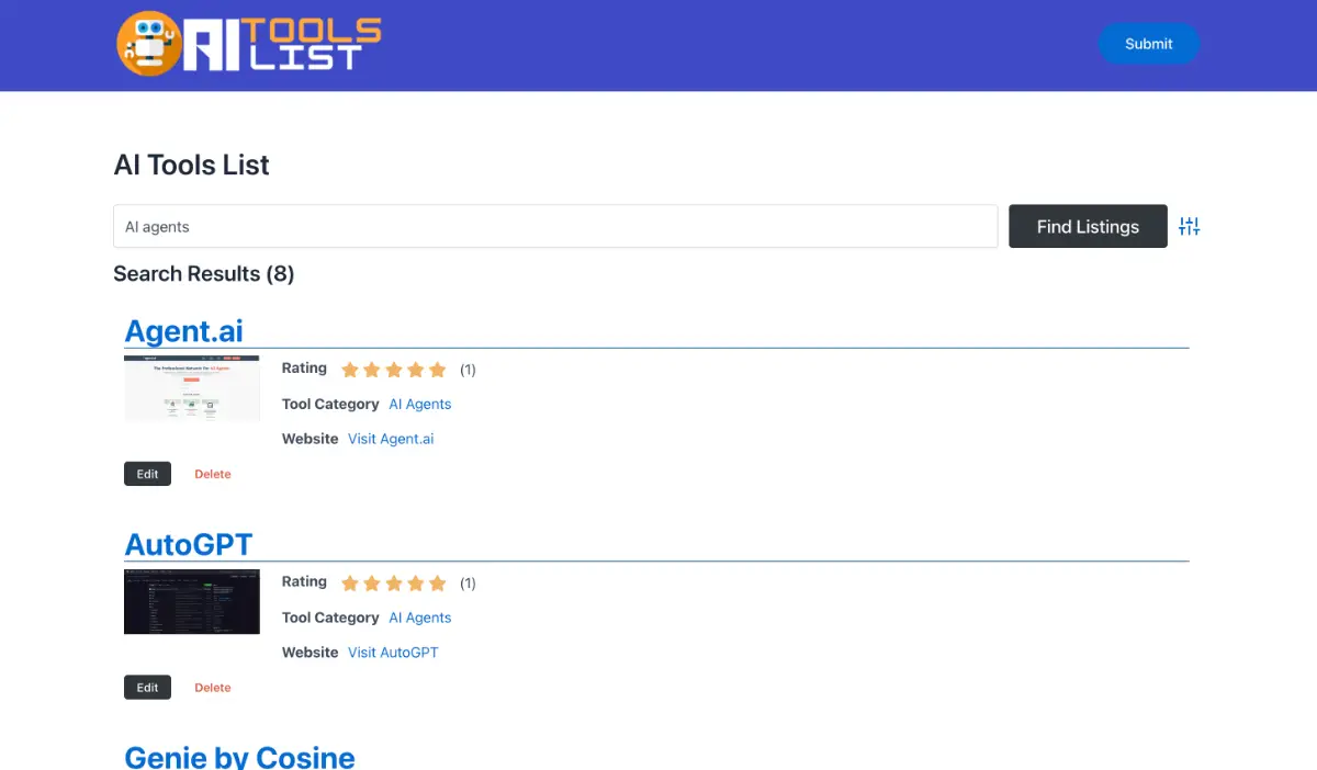 AIToolsList screenshot 2
