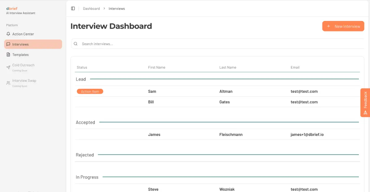 dbrief screenshot 1
