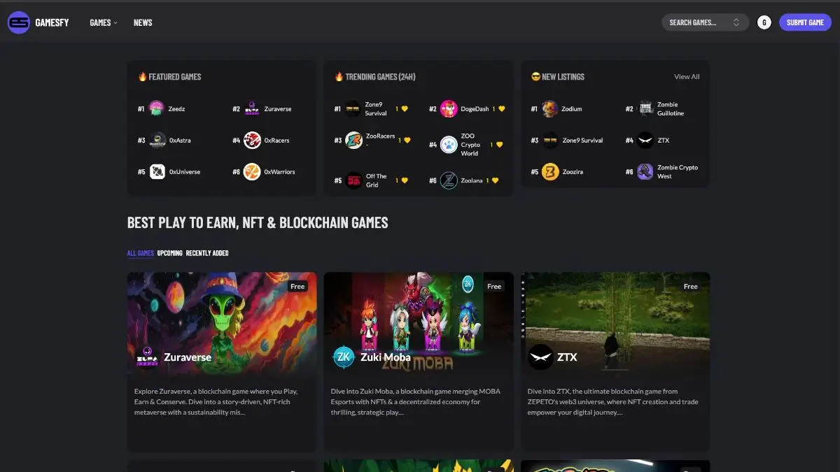 Gamesfy screenshot 1