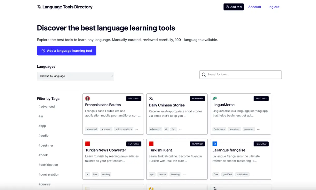 Language Tools Directory screenshot 2