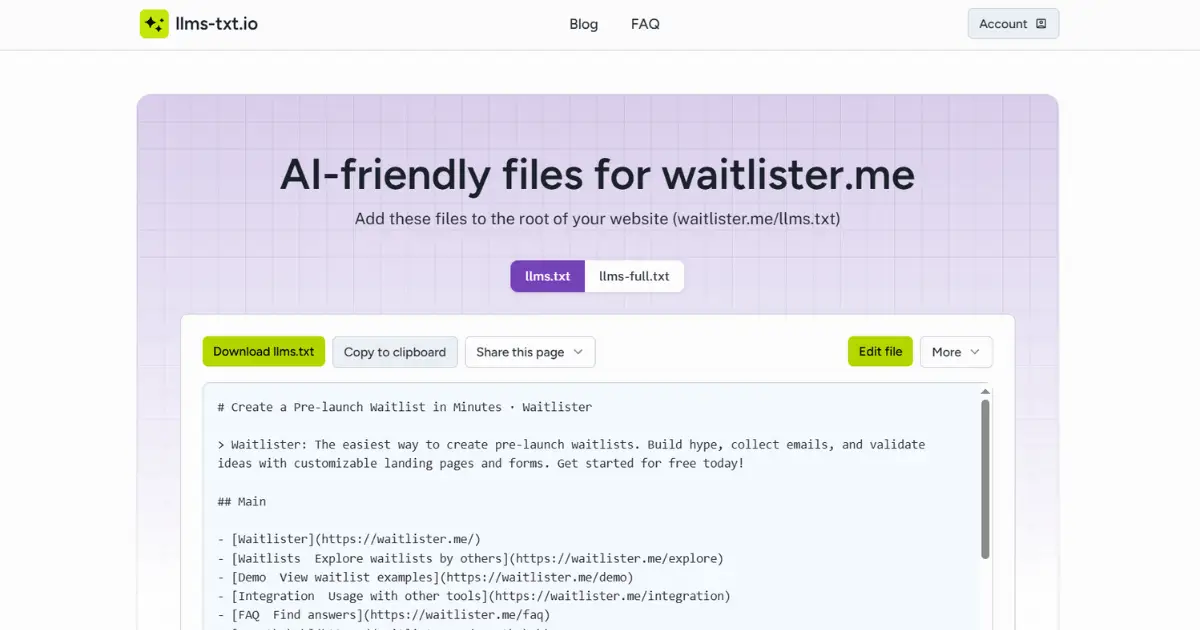 llms-txt.io screenshot 2
