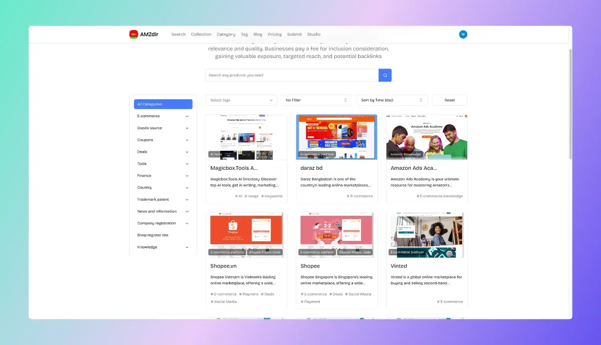 One-stop seller navigation websites product image