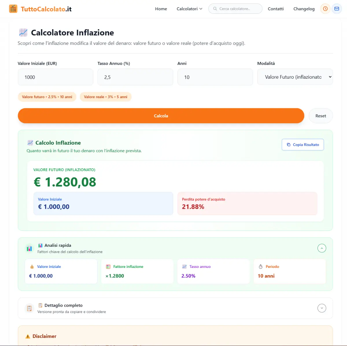 TuttoCalcolato.it screenshot 3