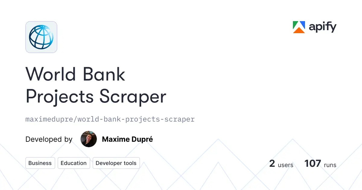 World Bank Projects Scraper product image