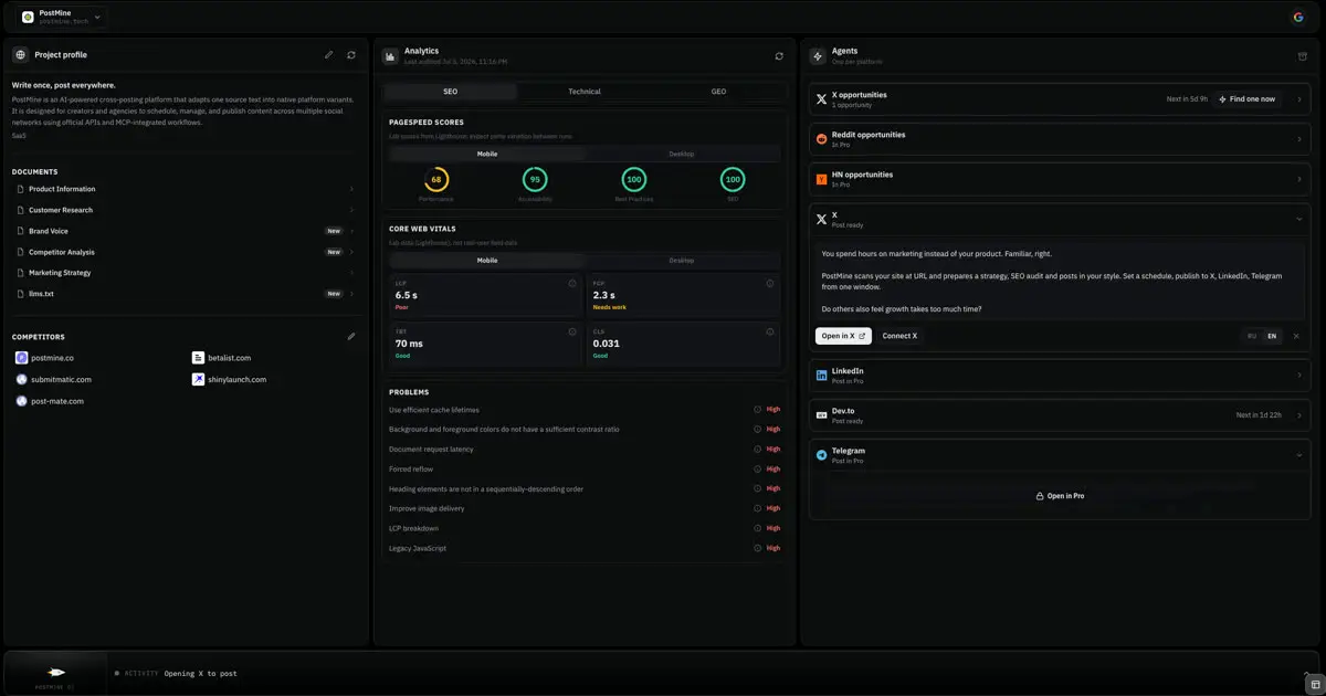 PostMine screenshot 2
