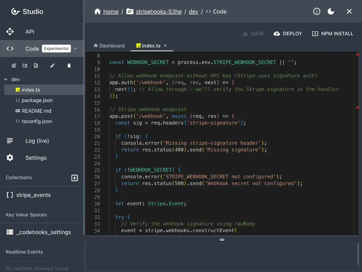 Codehooks screenshot 3