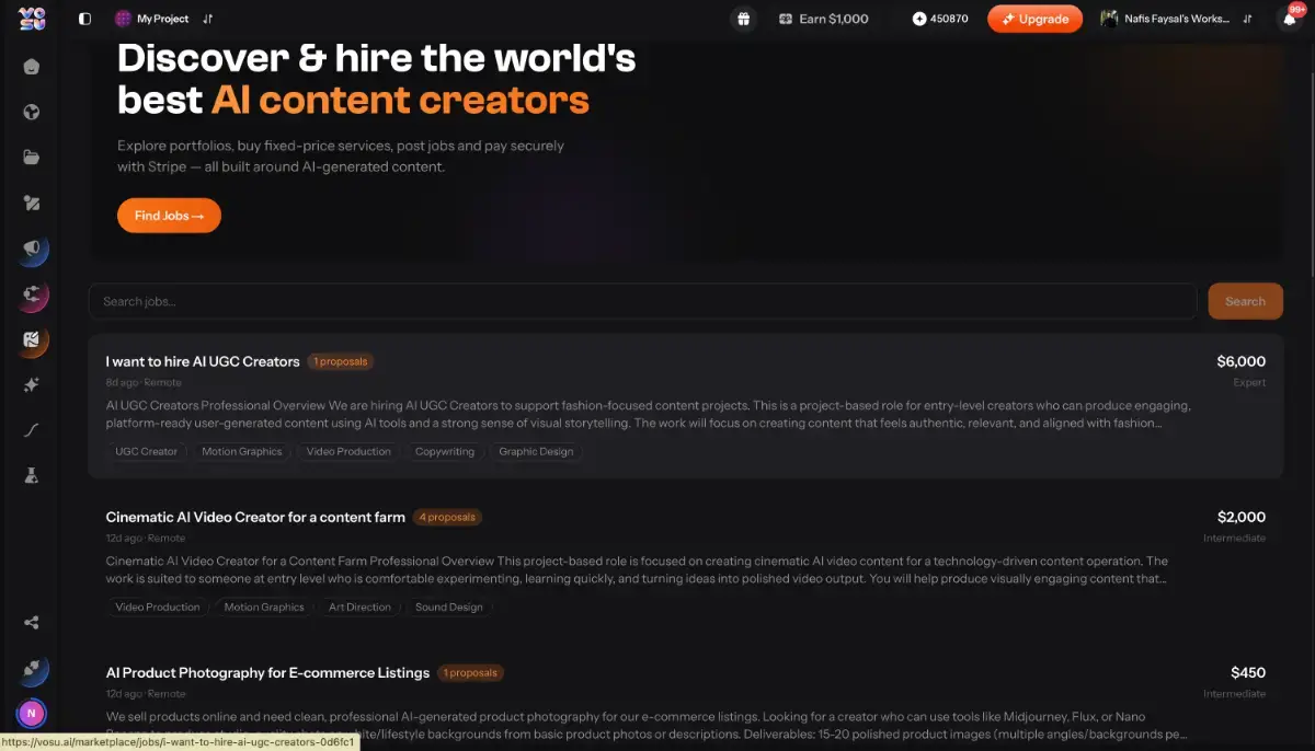 Generative Media Talent Marketplace screenshot 2