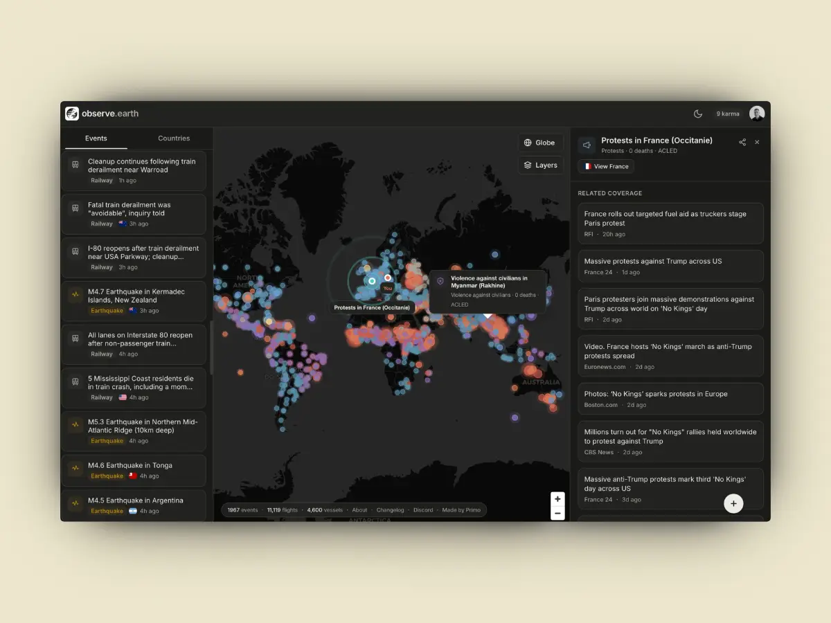 ObserveEarth screenshot 2