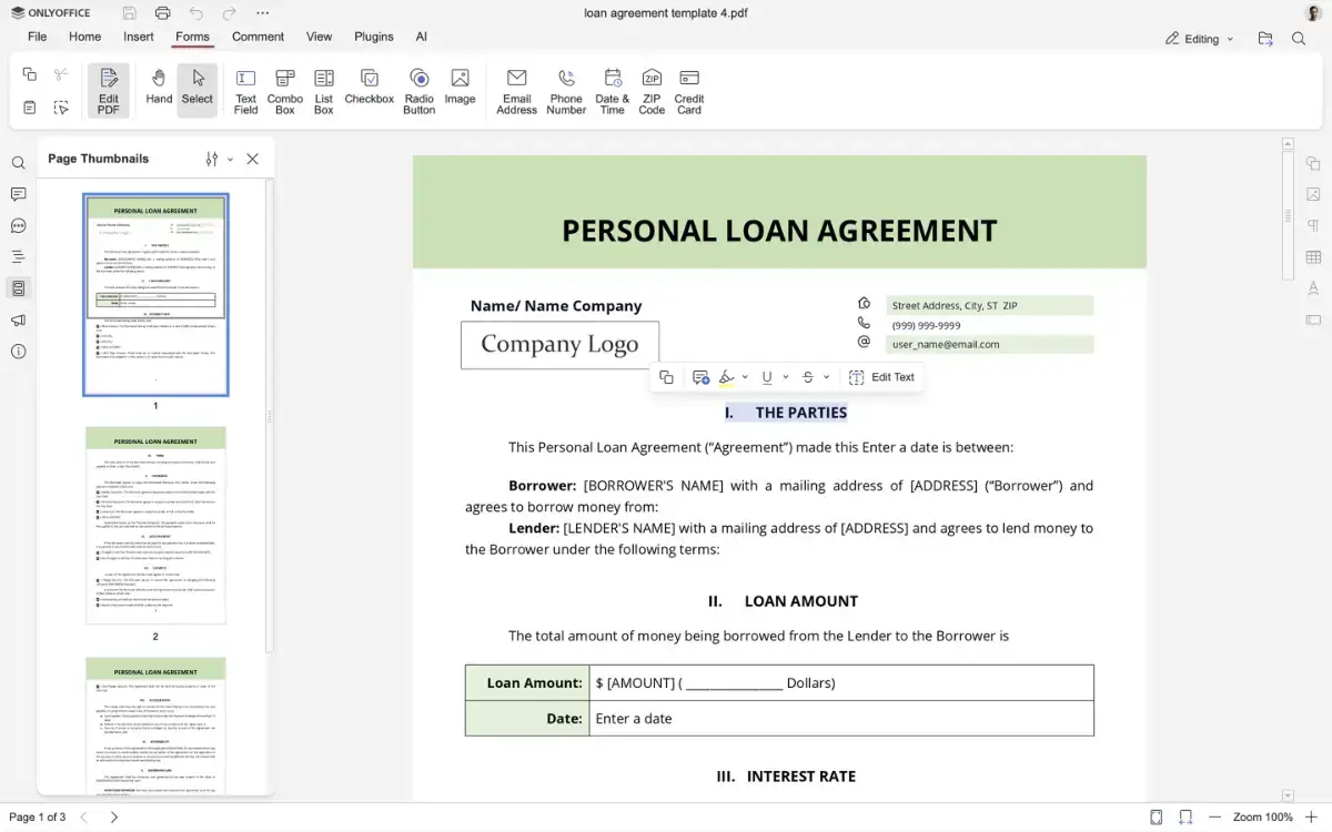 ONLYOFFICE Docs screenshot 2
