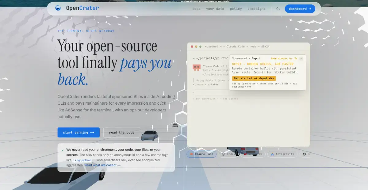 OpenCrater screenshot 2