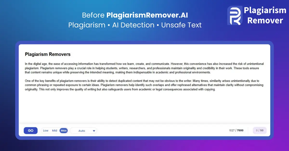 PlagiarismRemoverAI screenshot 1