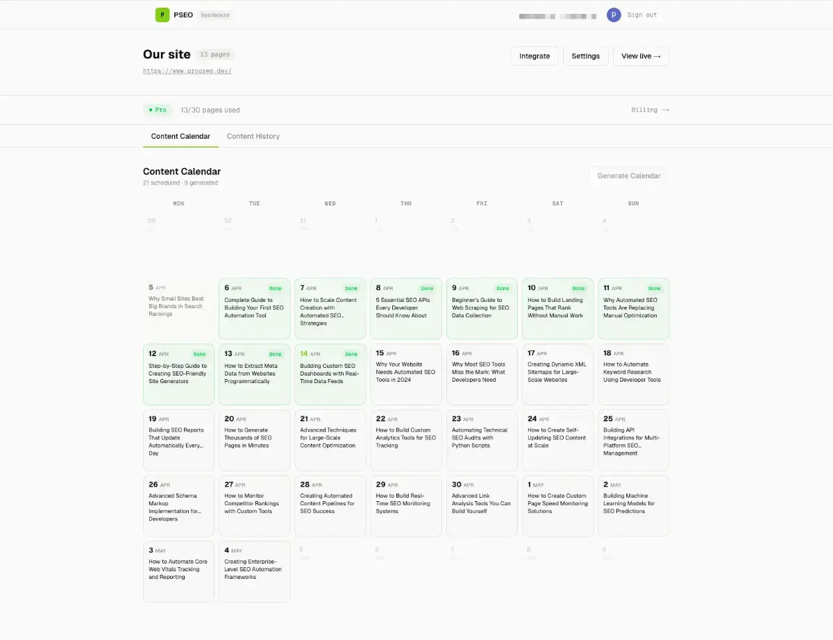 ProgSEO screenshot 2