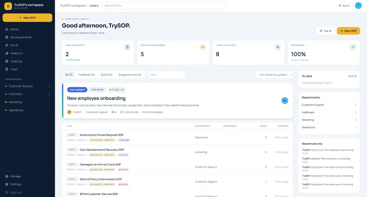 ReccordSOP screenshot 2
