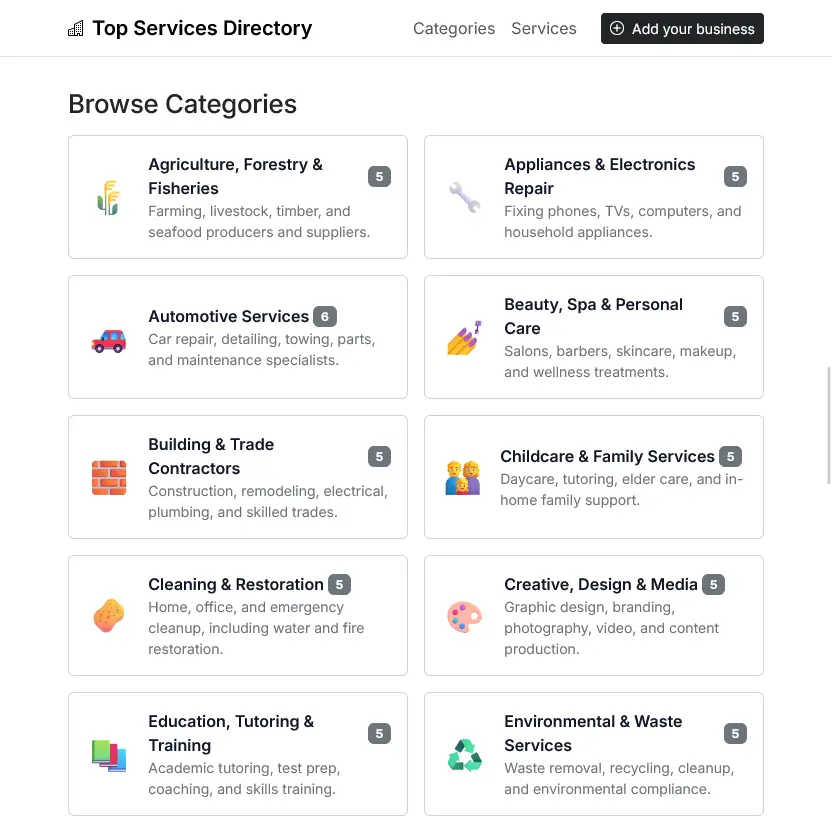 Top Services Directory screenshot 2